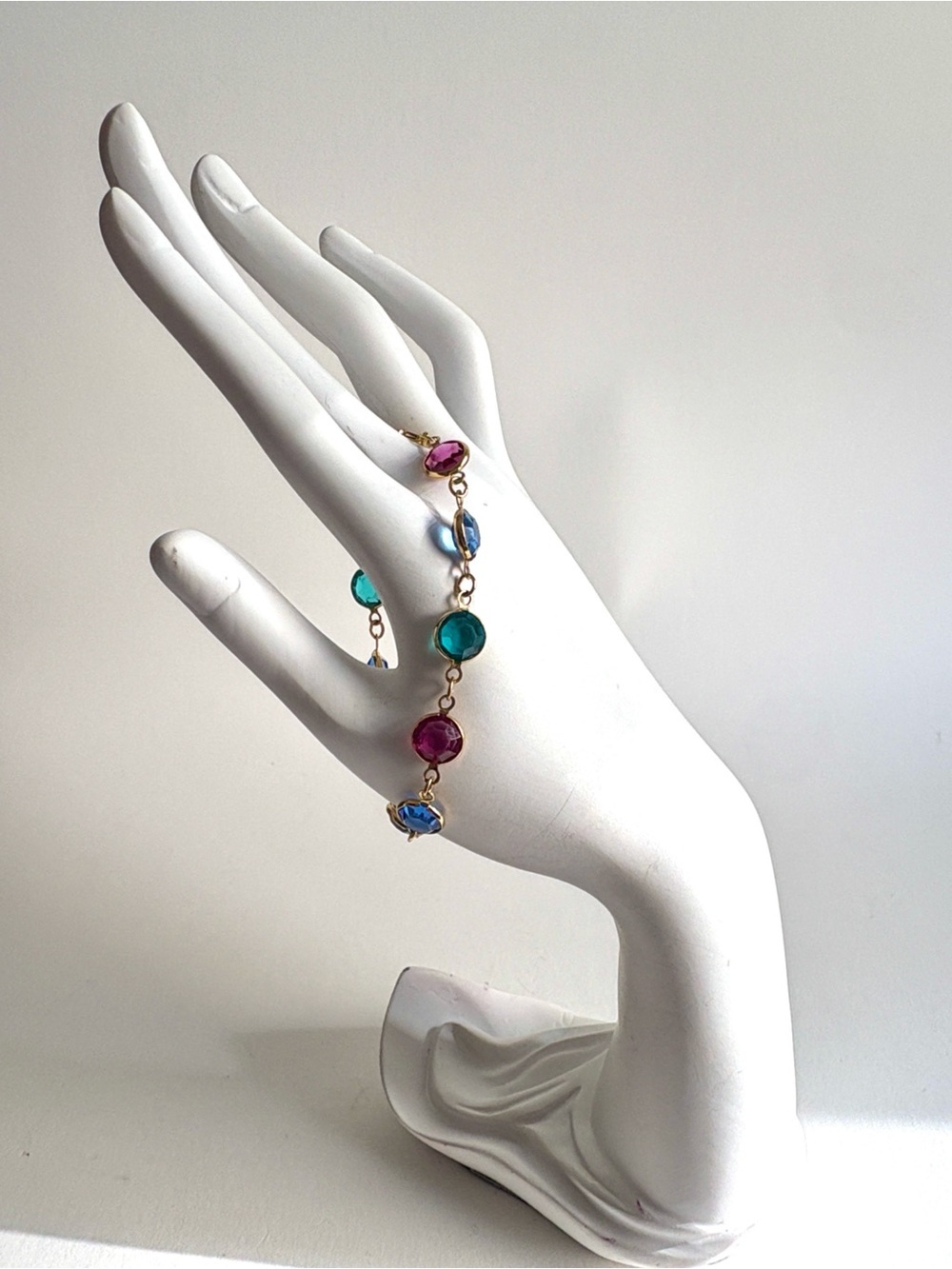 Swarovski Gold Crystal Bracelet Blue Teal Pink Women Jewelry